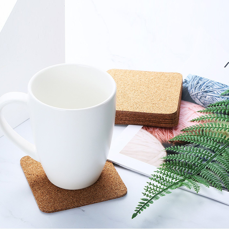 Natural cork coaster for stylish surface protection.