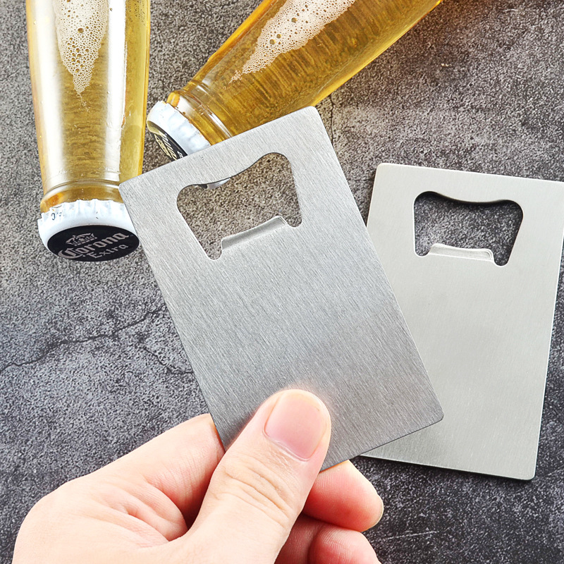 Durable stainless steel bottle opener for effortless beverage access.