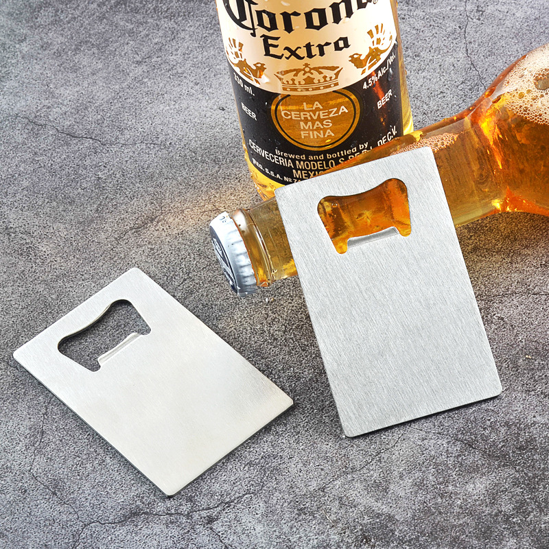 Durable stainless steel bottle opener for effortless beverage access.