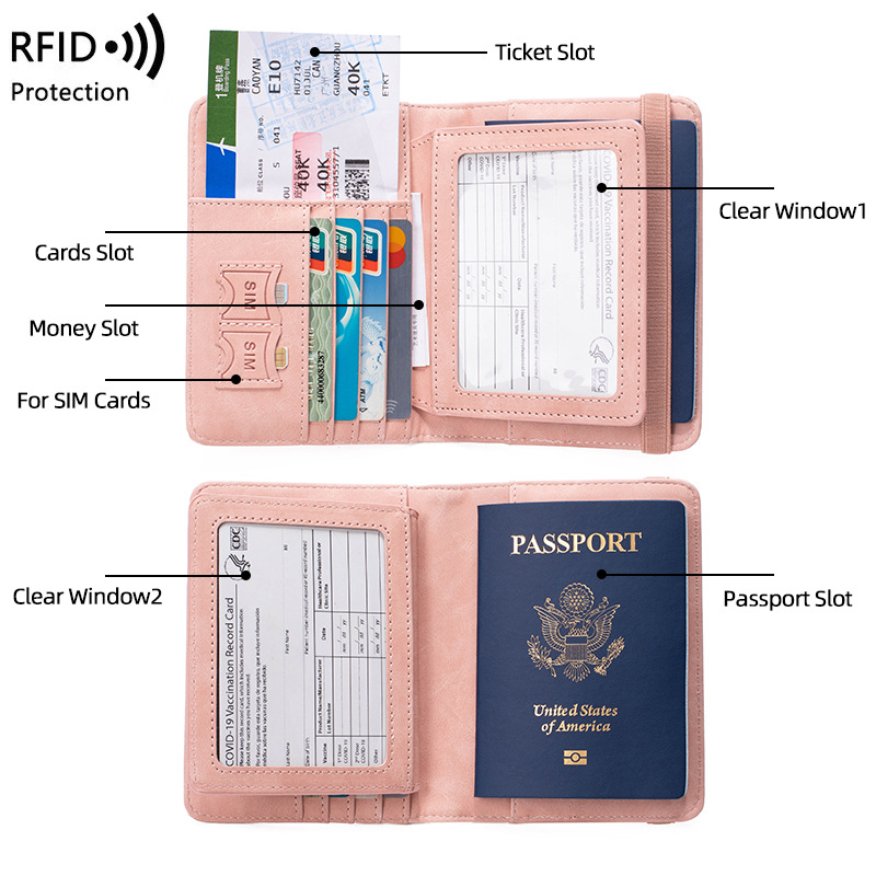 Stylish passport holder for secure travel organization.