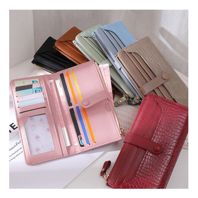 Stylish women's wallet with multiple compartments for cards and cash