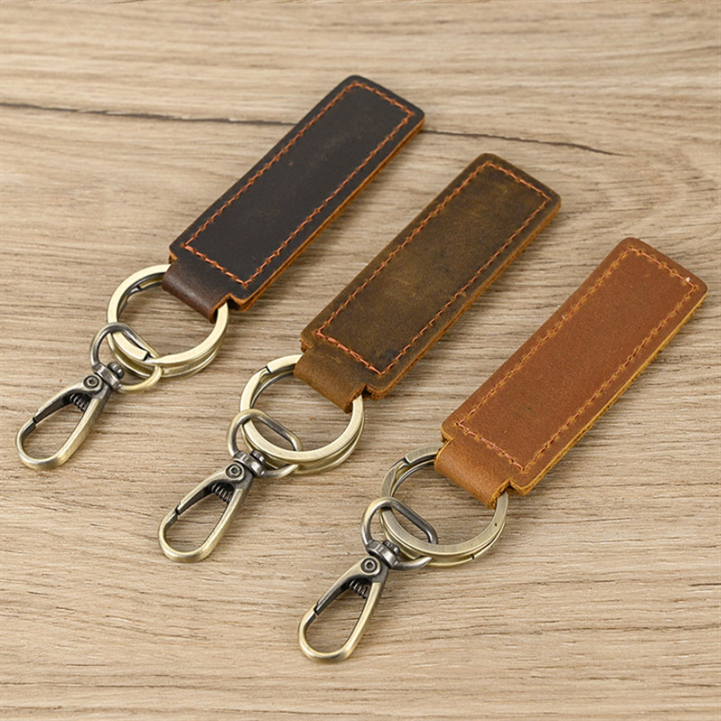 Elegant and sturdy KR1023GL leather keychain for promotional use